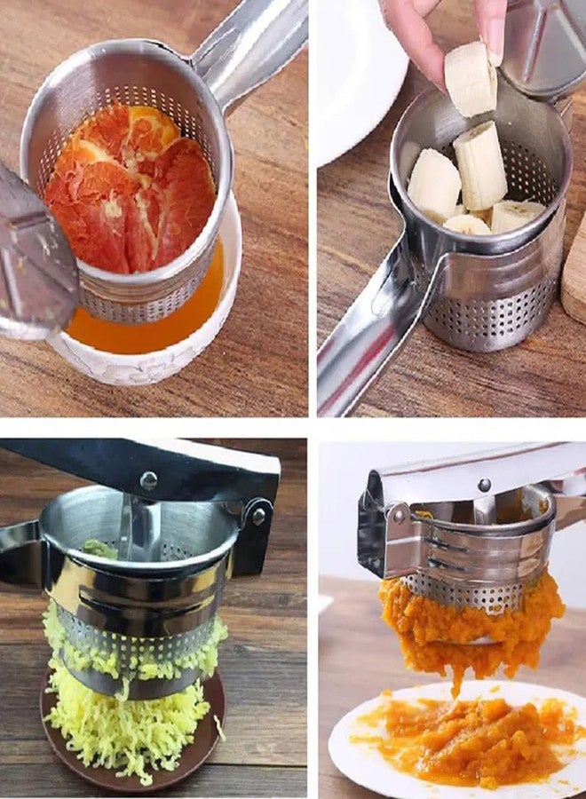 Imaashi Stainless Steel Heavy-Duty Potato Ricer & Masher - Multipurpose Food Presser for Potatoes, Pumpkins, Lemons, and Fruits - Perfect Kitchen Tool for Smooth Juices & Purees - Image 5